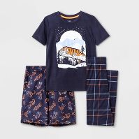 Photo 1 of Boys' Sleeping Tiger Pajama Set - Cat & Jack™ Blue- SMALL