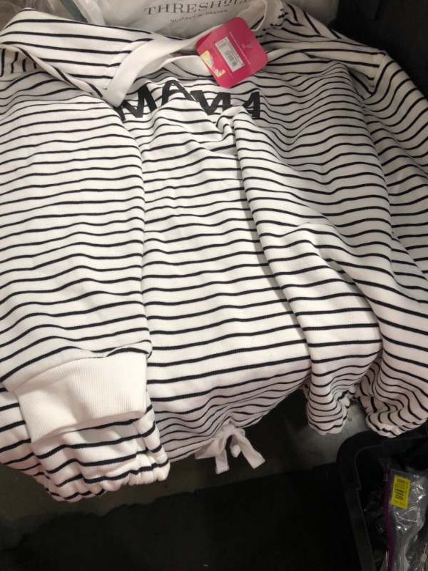 Photo 1 of MAMA BLACK AND WHITE STRIPED SWEATER- XL