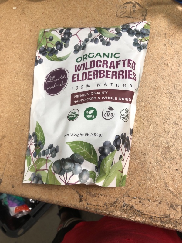 Photo 2 of *EXP:10/2022* 100% USDA Certified Organic Whole Dried Elderberries (Sambucus Nigra) | 1lb bag | Premium Quality | European Wildcrafted | Natural Immune Support | Vegan | Non-GMO | Gluten Free | Recyclable Packaging
