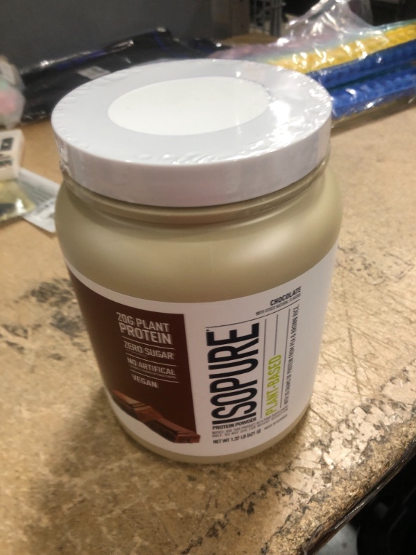 Photo 2 of *EXP: 04/2024* Vegan Protein Powder from Isopure, Monk Fruit Sweetener, Post Workout Recovery, Sugar Free, Plant Based, Organic, Pea Protein, Dairy Free with Amino Acids – Chocolate, 22 Servings (Packaging May Vary)
