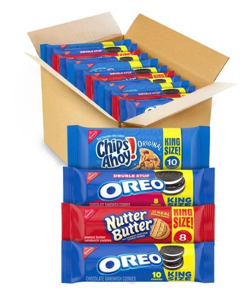Photo 1 of *EXP: 10/3/2022* OREO Cookies, CHIPS AHOY! Cookies & Nutter Butter Cookies Variety Pack, School Snacks, 12 ct King Size Packs
