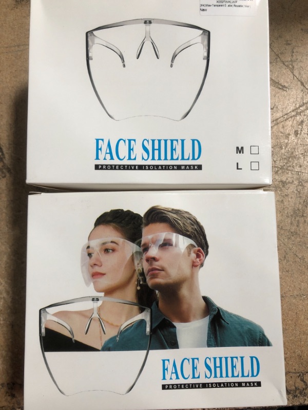 Photo 2 of ?2PACK?New Face Shields Transparent Goggle Sunglasses Full Cover | Anti Fog Clear Plastic Face for Adults | See Through Mouth and Nose Facial Clear Face |Clear Face_ |Cover Glasses | Crystal Clarity | Transparent | Breathable | Comfortable | Reusable | Vi