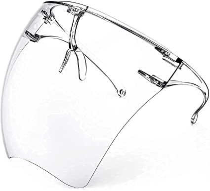 Photo 1 of ?2PACK?New Face Shields Transparent Goggle Sunglasses Full Cover | Anti Fog Clear Plastic Face for Adults | See Through Mouth and Nose Facial Clear Face |Clear Face_ |Cover Glasses | Crystal Clarity | Transparent | Breathable | Comfortable | Reusable | Vi