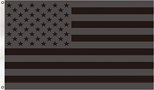 Photo 1 of 3x5Ft All Black America Flag Polyester Flag with Canvas Header and Brass Grommets For Outdoor Decor
 X 6