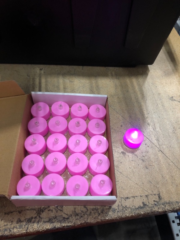 Photo 1 of 24 Pack Pink Flameless Candles 