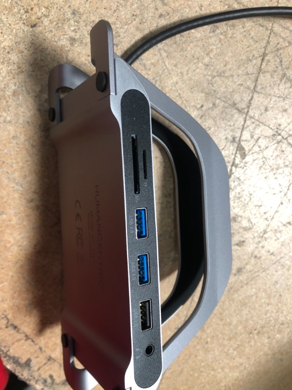 Photo 1 of HumanCentric USB C Hub for MacBook, Laptop Docking Station and MacBook Stand Compatible with MacBook Pro and Air, Dual Monitor Adapter, Multiport USB C Dock for Mac, 10 Ports with USB 3.0, Ethernet