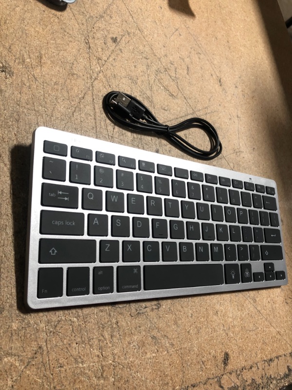 Photo 4 of OMOTON Ultra-Slim Bluetooth Keyboard Compatible with iPad 10.2(9th/ 8th/ 7th Generation)/ 9.7, iPad Air 4th Generation Grey 