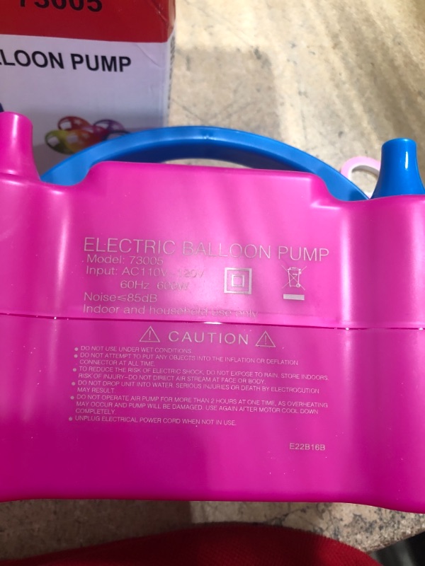 Photo 1 of ID IDAODAN Portable Dual Nozzle Rose Red 110V 600W Electric Balloon Blower Pump