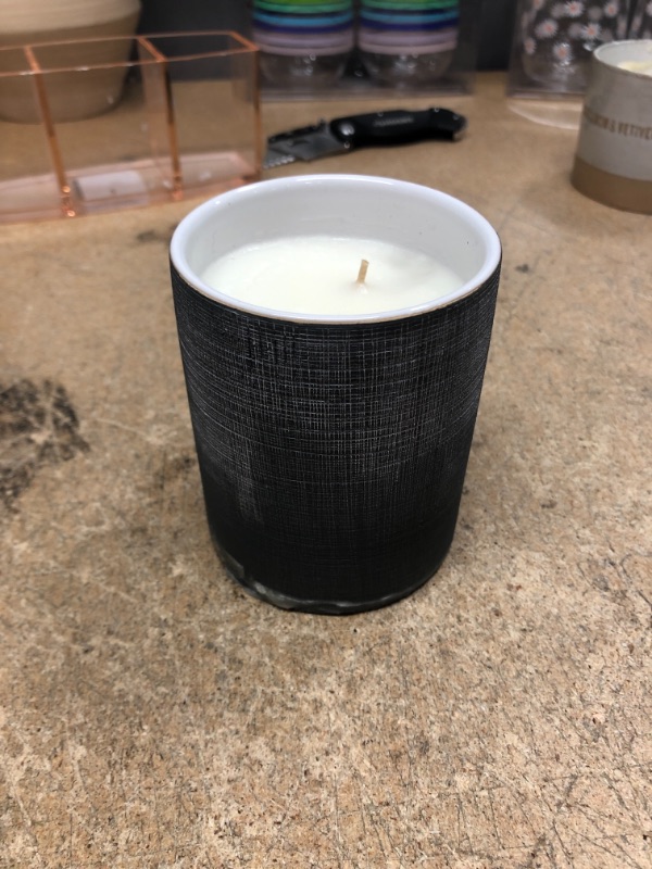 Photo 2 of 10oz Oak & Lavender Crosshatch Ceramic Seasonal Candle Blue - Hearth & Hand™ with Magnolia