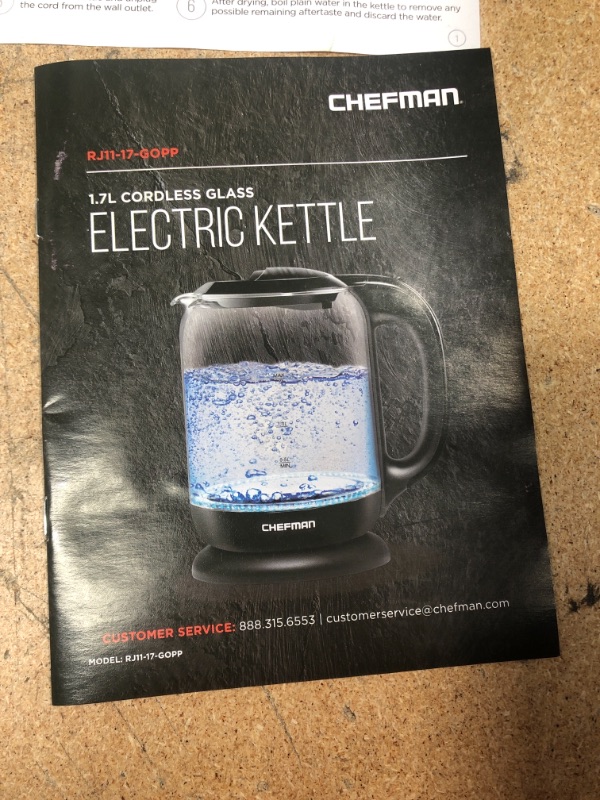 Photo 5 of Chefman 1.7L Glass Electric Kettle - Clear