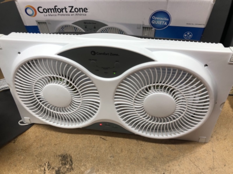 Photo 4 of Comfort Zone Dual Digital Reversible Window Fan with Bug Screen
