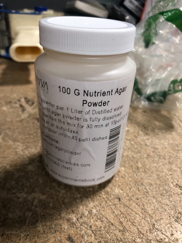 Photo 1 of Nutrient Agar Powder 100 Grams - Evviva Sciences - Makes Over 150 to 200 Agar Petri Dishes - Easy to Use - Great Science Fair Projects PREVIOUSLY OPENED