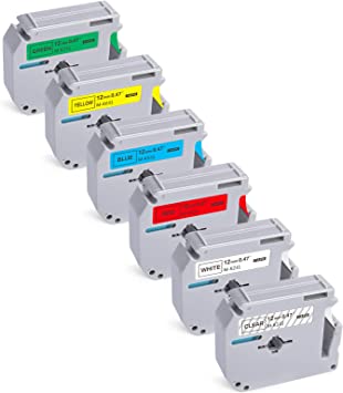 Photo 1 of 6-Pack Compatible with Brother P-Touch M-231 M Tape M-K 131 MK 231 431 531 631 731 Label Tape for Brother PT-65 PT-90 PT-M95 PT-70BM PT-45 Label Maker Tape 12mm 0.5 Inch x 26.2 Ft