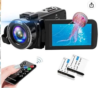 Photo 1 of 2.7K 30 FPS Video Camera 42MP 18X Digital Camera Video Camera for YouTube 3.0inch Flip Screen Camcorder Vlogging Camera with Remote Control and Two Batteries
