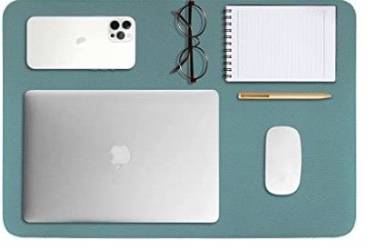 Photo 1 of Tislly Desk Pad, Waterproof Desk Mat for Desktop, Non-Slipped Leather Desk Pad Protector for Keyboard and Mouse, Desk Blotter Pad for Writing in Office/Home (Sky Blue, 31.4" x 15.7" )
