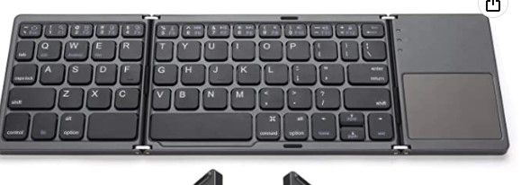 Photo 1 of Bluetooth Keyboard, Portable Mini BT Wireless Keyboard with Touchpad for Android, Windows, PC, Tablet, with Rechargeable Li-ion Battery-Black 