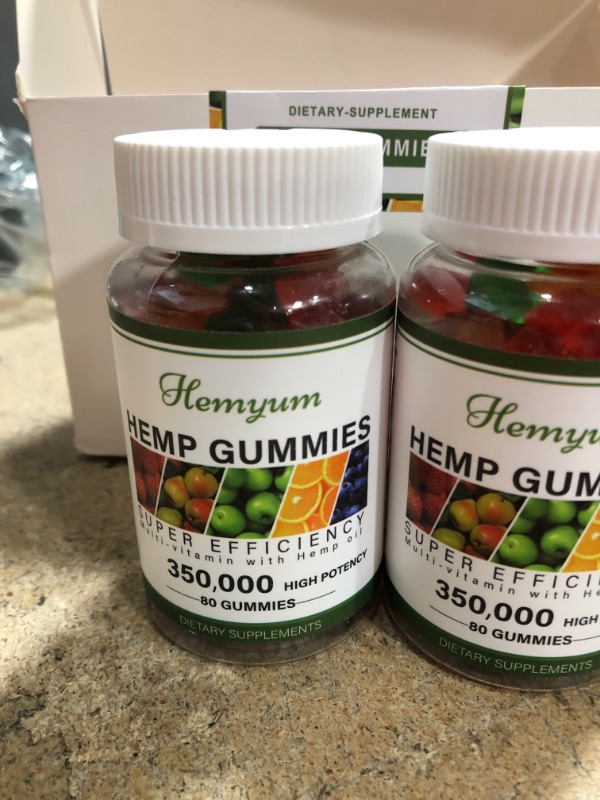 Photo 3 of (3 Pack) Premium Hemp Gummies Extra Strength - Organic High Potency Hemp Oil Extract Gummy 
Best Use By 10/2023