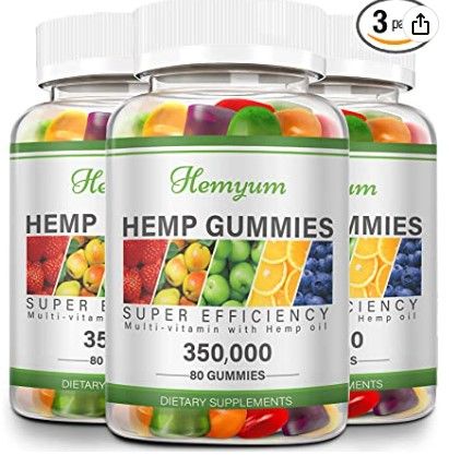 Photo 1 of (3 Pack) Premium Hemp Gummies Extra Strength - Organic High Potency Hemp Oil Extract Gummy 
Best Use By 10/2023