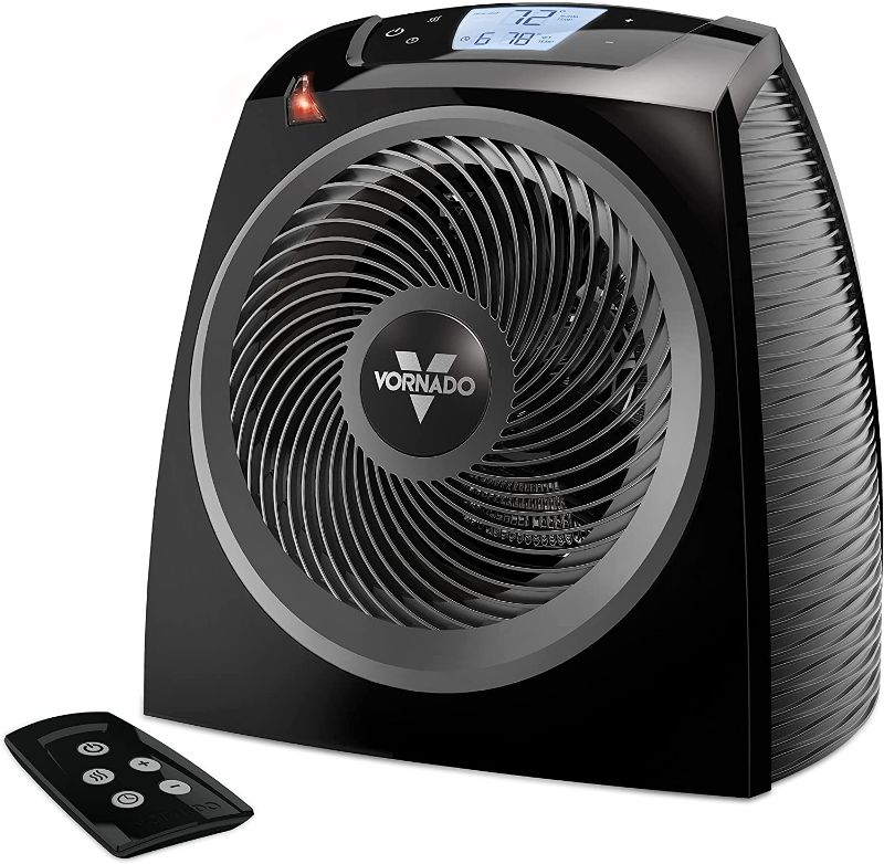 Photo 1 of *Tested/Missing Remote* Vornado TAVH10 Electric Space Heater with Adjustable Thermostat, Auto Climate Control, 2 Heat Settings, 12-Hour Timer, Advanced Safety Features, Black
