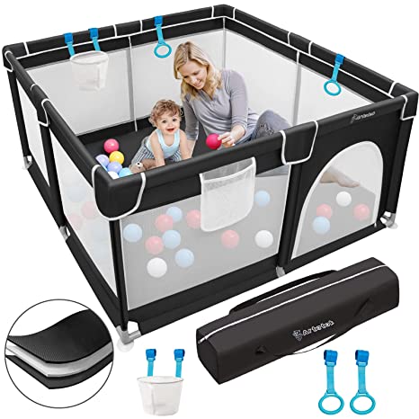 Photo 1 of Baby Playpen with Mat, Letfonmo Play Pens for Babies and Toddlers, Baby Play Yards No Gaps, Playpen with Gate, Indoor & Outdoor Kids Activity Center, Safety Baby Fence Play Area for Apartment
