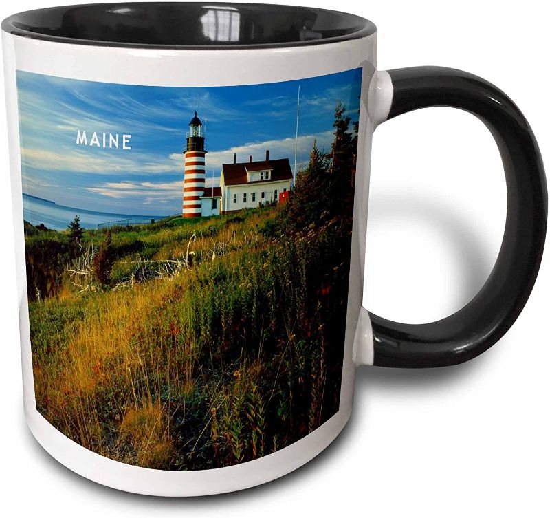 Photo 1 of  Lubec Maine Lighthouse" Two Tone Black Mug, 11 oz, Multicolor