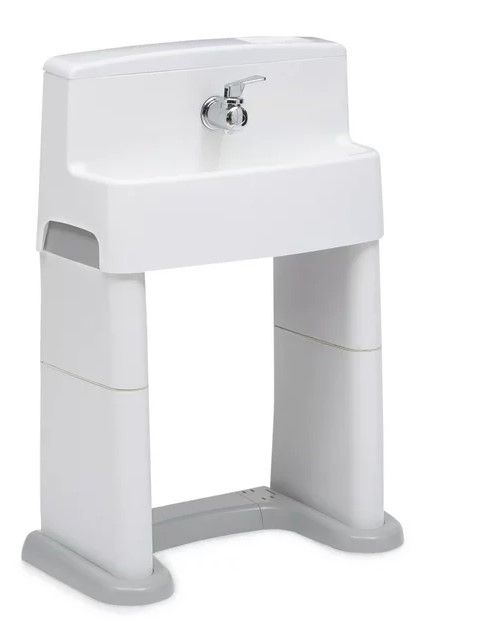 Photo 1 of Delta Children PerfectSize 3-in-1 Convertible Sink, Step Stool and Bath Toy for Kids, White/Grey
