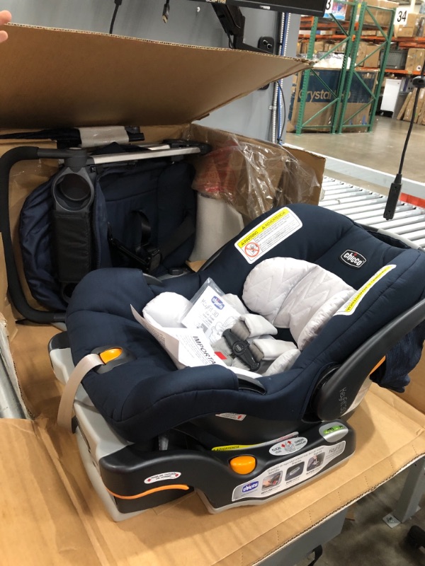 Photo 3 of Chicco Bravo 3-in-1 Trio Travel System, Bravo Quick-Fold Stroller with Top-Rated KeyFit 30 Infant Car Seat and Base, Car Seat and Stroller Combo | Brooklyn/Navy
