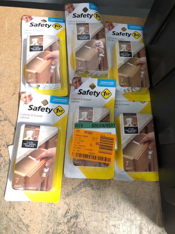 Photo 1 of 6 PACK: Safety 1st Cabinet and Drawer Latches, 7-Count
