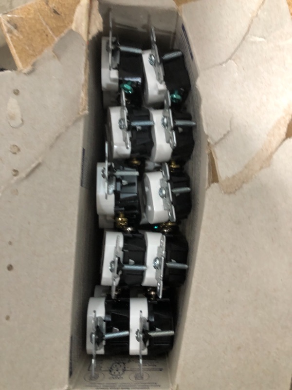 Photo 2 of Leviton M22-T5320-WMP 15 Amp White Duplex Receptacle 10 Count
