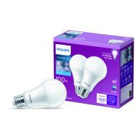 Photo 1 of Philips LED 100-Watt A19 General Purpose Light Bulb, Frosted Daylight, Dimmable, E26 Medium Base (2-Pack)
