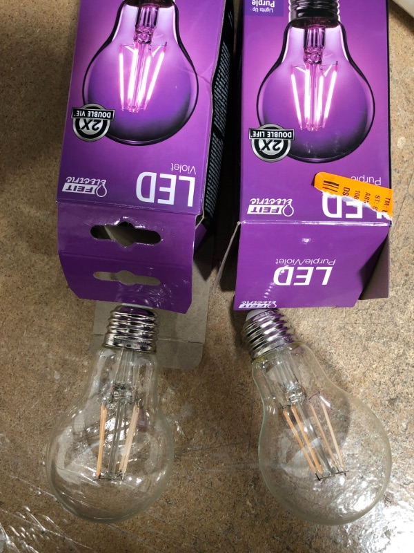 Photo 2 of 3765112 3.6 Watt a-Line A19 Filament LED Bulb Purple 2 pack 
