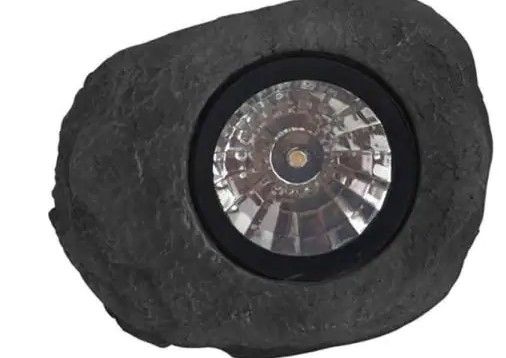 Photo 1 of Hampton Bay Solar Gray LED Hand-Painted Rock Spotlight 2 pack 
