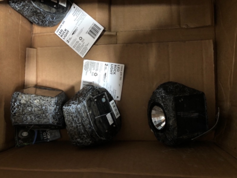 Photo 1 of Hampton Bay
Solar Gray LED Hand-Painted Rock Spotlight 3 pack 