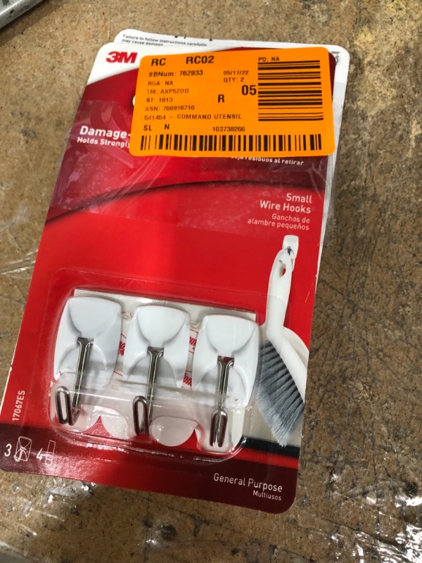 Photo 2 of 1/2 lb. Small White Wire Hooks (6 Hooks, 8 Strips)