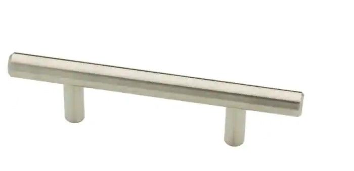 Photo 1 of 3 in. (76 mm) Center-to-Center Stainless Steel Bar Drawer Pull 4 pack 