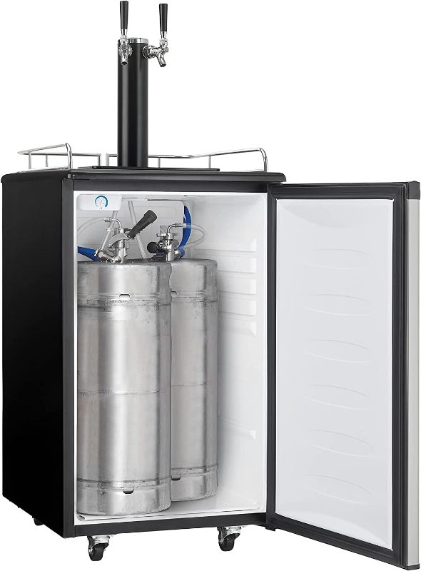 Photo 1 of *** Tank & Accessories ONLY*** Danby DKC054A1BSL2DB 5.4 Cu.Ft. Double Tap Kegerator, Auto Defrost and Mechanical Thermostat, Keg Cooler with Scratch-Resistant Worktop and Reversible Door Hinge, Steel
