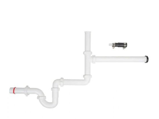Photo 1 of 1-1/2 in. White Plastic Slip-Joint Garbage Disposal Install Kit with Dishwasher Garbage Disposal Connector and 3/8 in. x 20 ft. Grey Poly Foam Caulk Saver