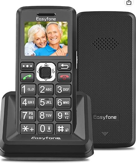 Photo 1 of Easyfone T200 4G Unlocked Big Button Senior Cell Phone, Easy-to-Use Basic Feature Mobile Phone for Elderly, Kids and Backup with SOS Button and Charging Dock, FCC/IC Certified (Black)
