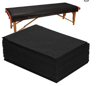 Photo 1 of 20 PCS Thick Massage Table Sheets Sets Disposable SPA Bed Sheets Non Woven Fabric Lash Bed Cover Black
