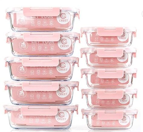Photo 1 of [10 Pack] Glass Meal Prep Containers, Food Storage Containers with Lids Airtight, Glass Lunch Boxes, Microwave, Oven, Freezer and Dishwasher Safe
