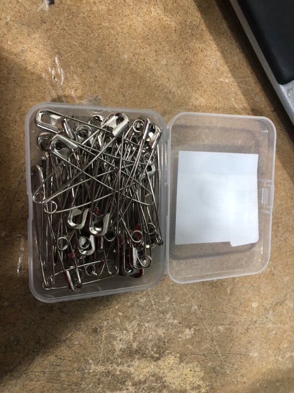 Photo 3 of 50PCS-3.3In Safety Pins,Stainless Steel Safety Pins,Safety Pins Bulk Metal Silver Sewing Pins Clothing Clips Tool 75mm Decorative Safety pins (3.3" 50)