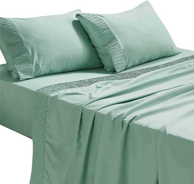 Photo 1 of **MISSING 1 PILLOW SHEET ANDS FLAT SHEET**
Bedsure Queen Bed Sheets Set Light Green - Soft 1800 Sheets for Queen Size Bed, 4 Pieces Bedding Sheets & Pillowcases