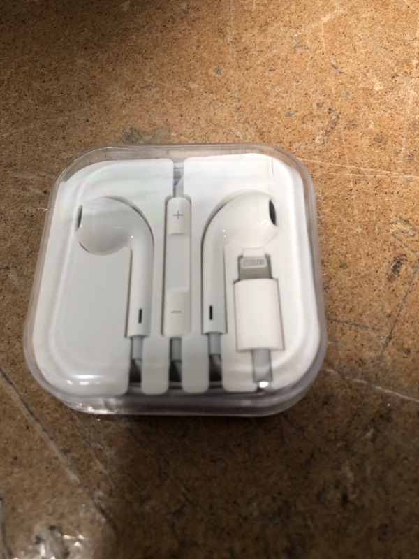 Photo 2 of Apple EarPods Headphones with Lightning Connector. Microphone with Built-in Remote to Control Music, Phone Calls, and Volume. Wired Earbuds for iPhone