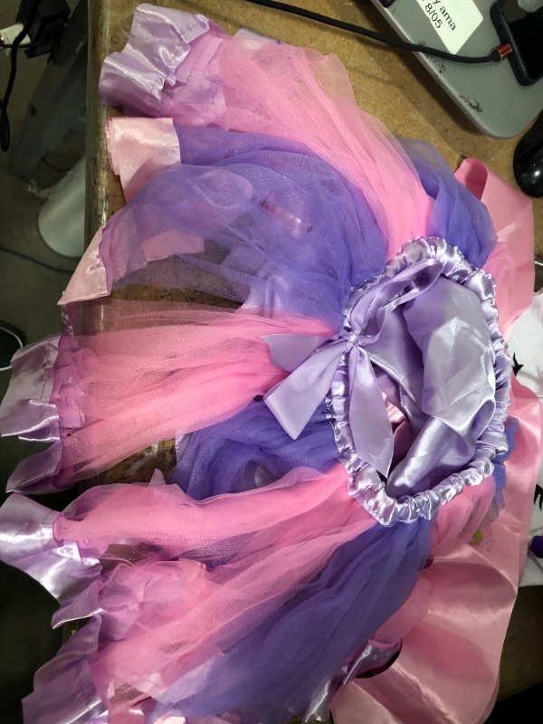 Photo 4 of  Girls Unicorn Costume Rainbow Tutu with White Shirt, Headband & Satin Sash