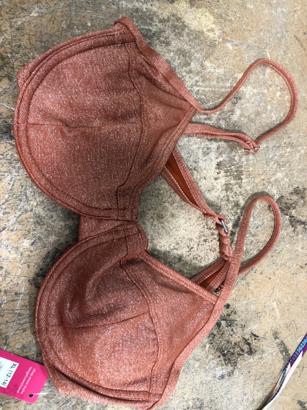 Photo 2 of Juniors' Metallic Textured Underwire Bikini Top - Xhilaration™
Size XL 12-14