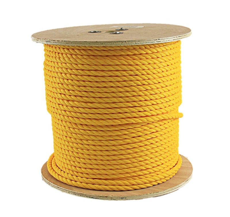 Photo 1 of 1/4 in. x 1200 ft. Twisted Poly Rope Yellow
