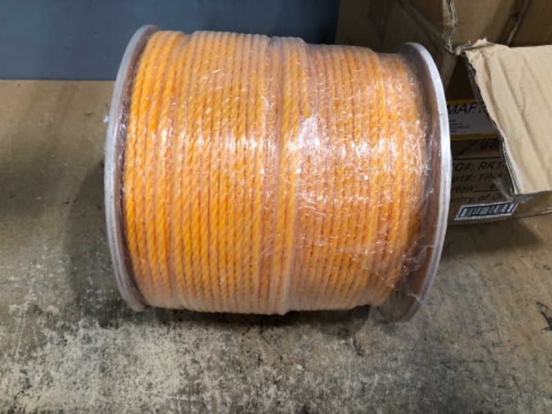 Photo 2 of 1/4 in. x 1200 ft. Twisted Poly Rope Yellow
