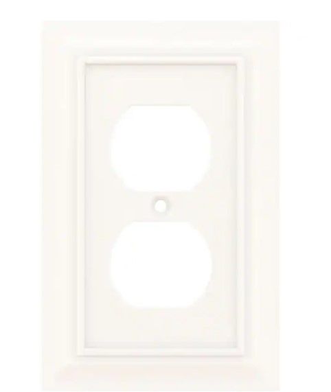 Photo 1 of 5 pack - Hampton Bay
Architectural White 1-Gang Single Duplex Wall Plate (1-Pack)