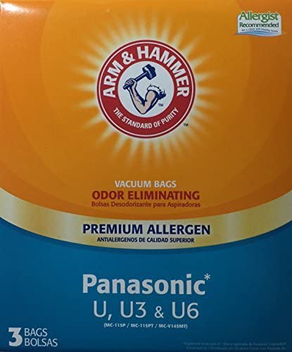 Photo 1 of Arm & Hammer Premium Allergen Odor Eliminating Vacuum Bags, Panasonic U, 3 pack