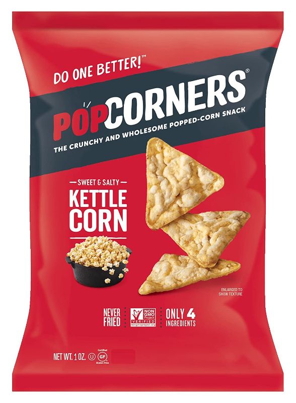 Photo 1 of ***EXP 09/06/2022*** Popcorners Kettle Corn Crunchy and Wholesome Popped-Corn Snacks 1 Ounce (Pack of 40)